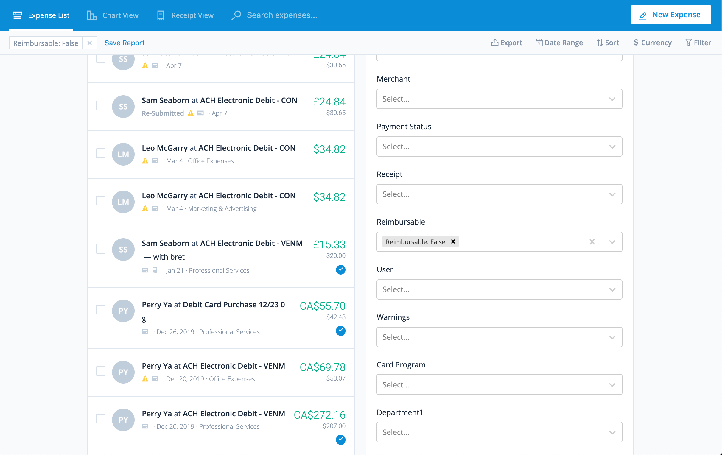 abacus expense reporting billing plans